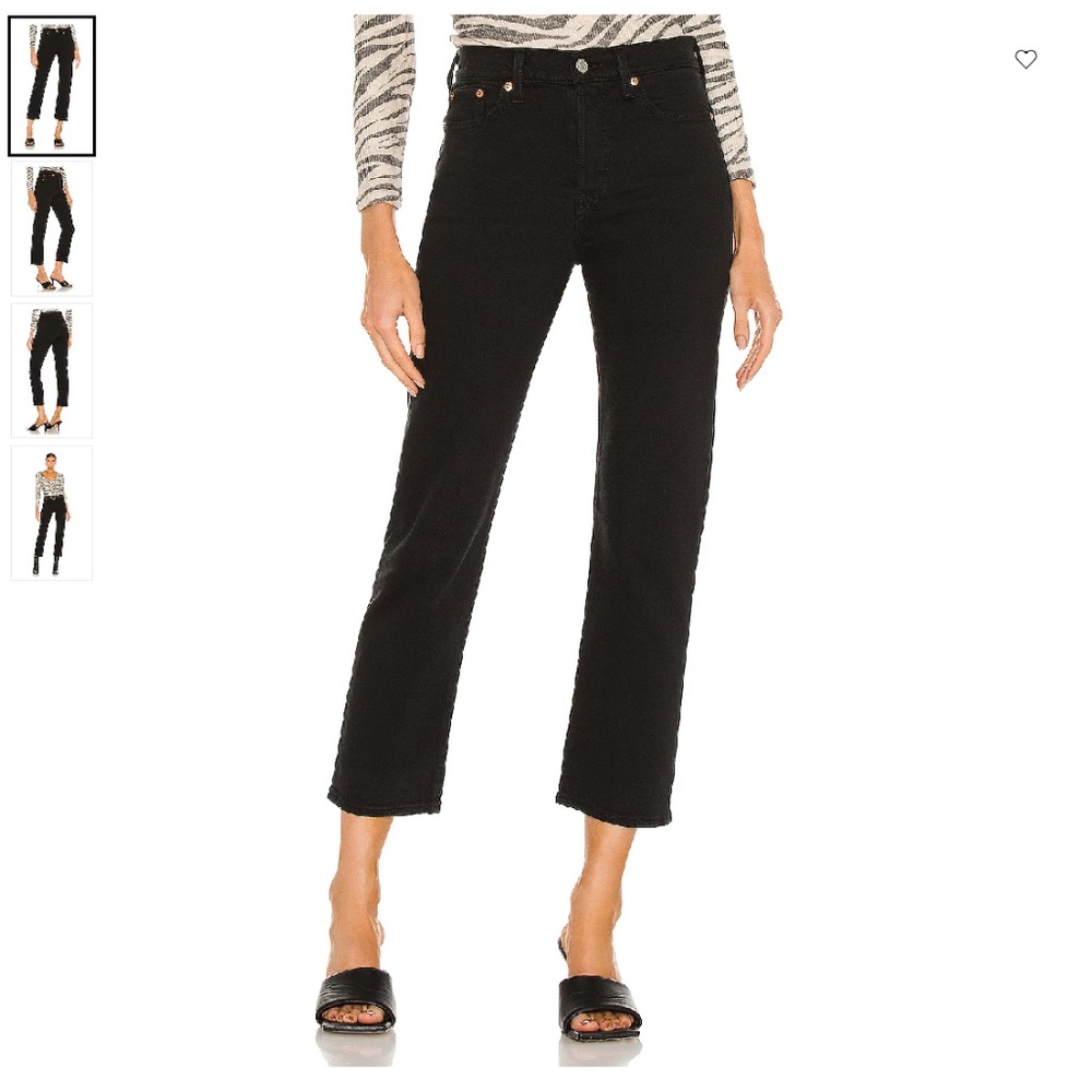 Levi’s Wedgie Straight Black Button Fly Jeans- Size 31x26